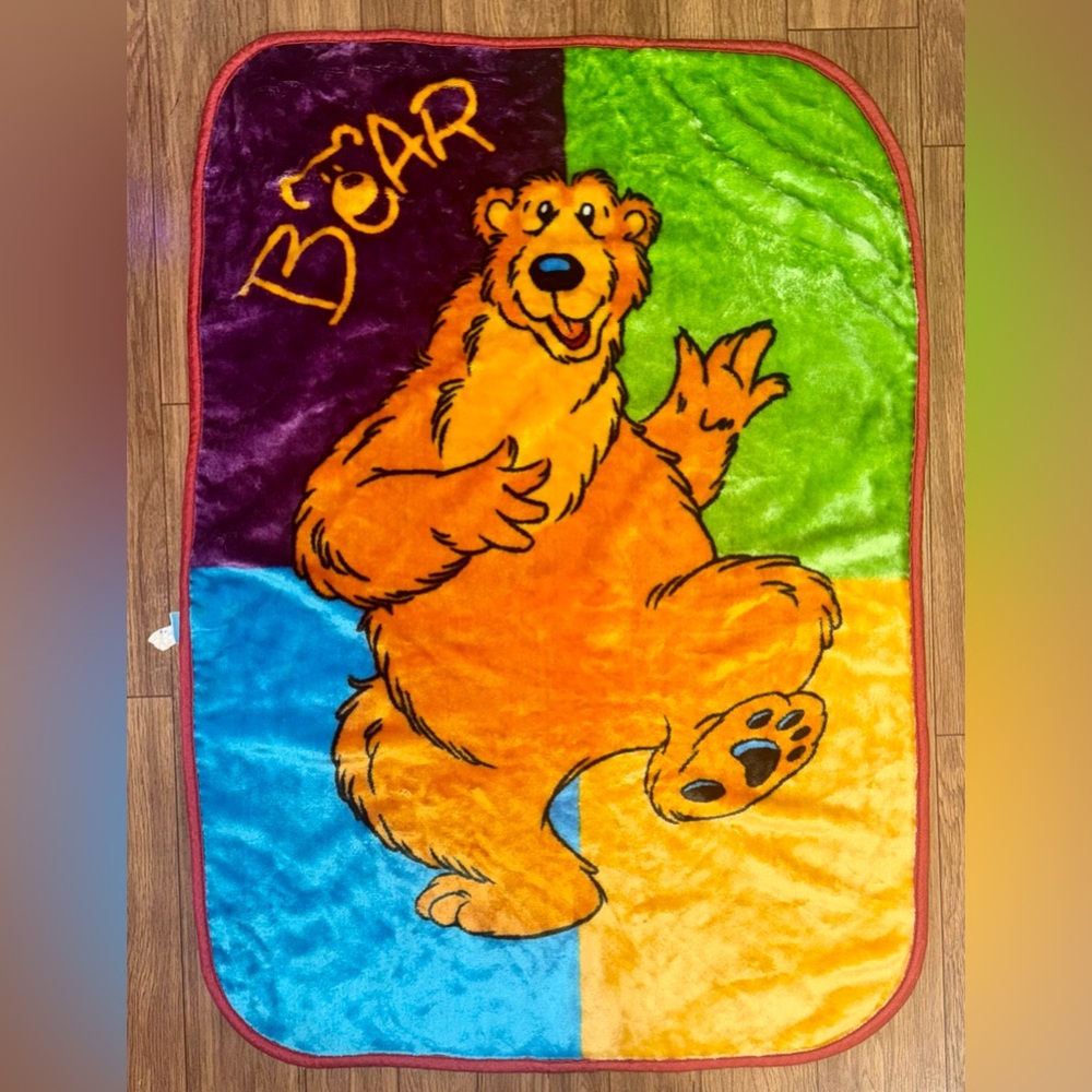 Bear In Big Blue House Throw Blanket Soft Plush HTF Vintage Jim Henson 30 x 43